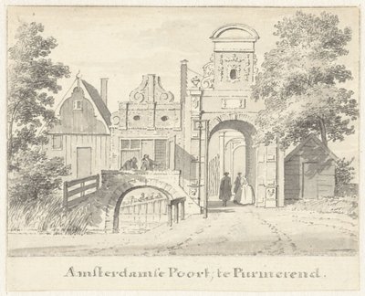De Amsterdamse Poort te Purmerend door Cornelis Pronk
