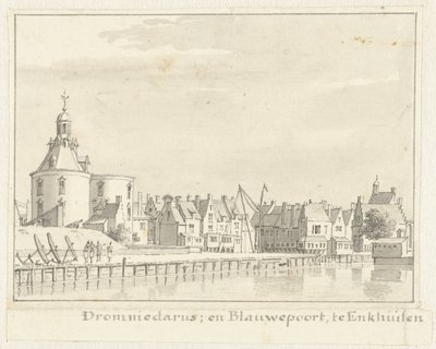 De Drommedaris en Blauwepoort te Enkhuizen door Cornelis Pronk