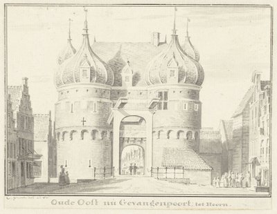 De oude Oosterpoort of Gevangenpoort te Hoorn door Cornelis Pronk