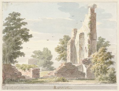 Ruïnes van het kasteel Ruwiel door Cornelis Pronk