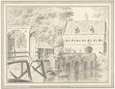 Voorpoort van het kasteel te Buren door Cornelis Pronk