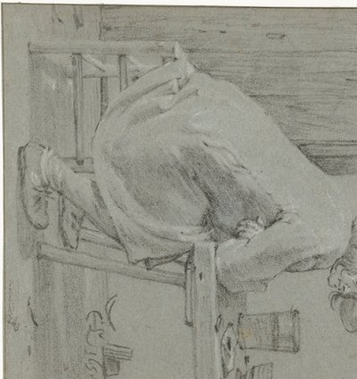 Aan tafel zittende man door Cornelis Saftleven