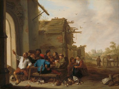 Figuren voor een dorpsherberg door Cornelis Saftleven