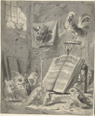 Satire op de Synode van Dordrecht, 1618 door Cornelis Saftleven