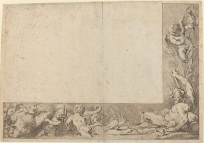 Riviergod met putti door Cornelis Schut I