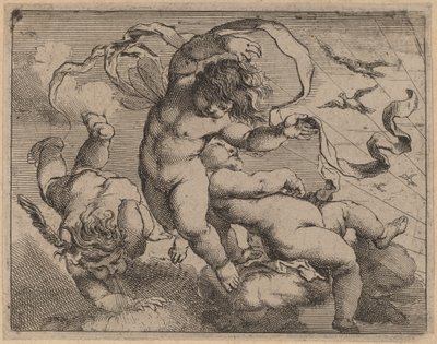 Drie Vliegende Putti door Cornelis Schut I
