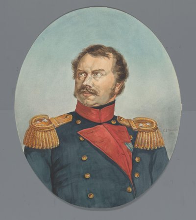 Portret van de Hertog van Saxen-Weimar door Cornelis Sebille Roos (tekenaar) (signed by artist)