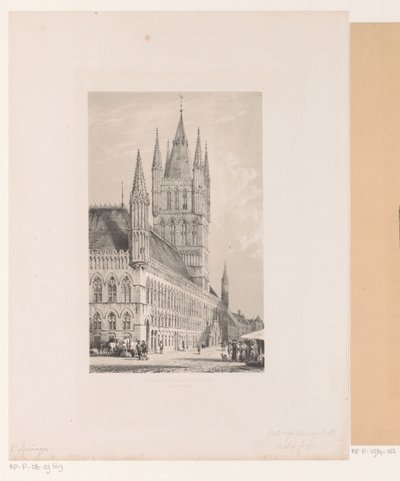 Lakenhalle van Ieper door Cornelis Springer
