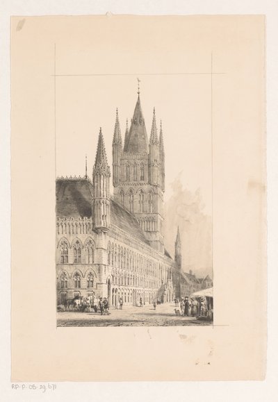 Lakenhalle van Ieper door Cornelis Springer