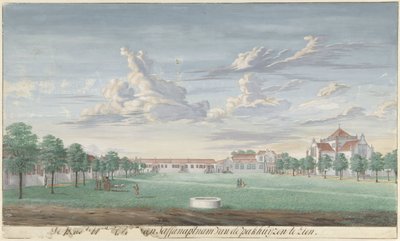 De binnenplaats van het fort Jaffnapatnam op Ceylon door Cornelis Steiger