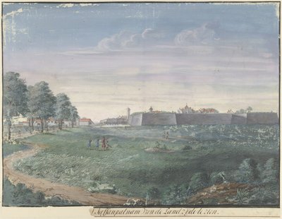 Het fort Jaffnapatnam op Ceylon door Cornelis Steiger