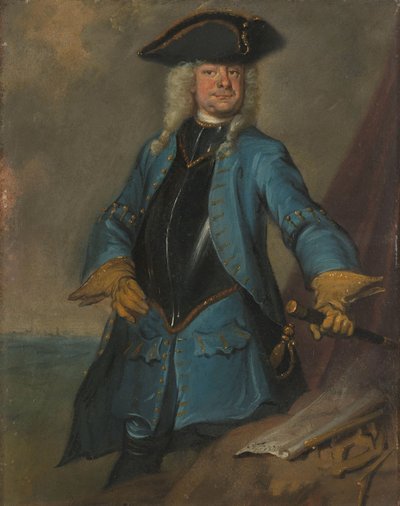 Gerrit Sichterman (1688-1730). Kwartiermeester-generaal van de Cavalerie, Kolonel van het Oranje-Groningen Infanterieregiment, Commandant van Grave door Cornelis Troost (signed by artist)