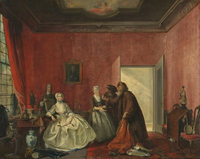 Johanna en de joodse kooplieden door Cornelis Troost (signed by artist)