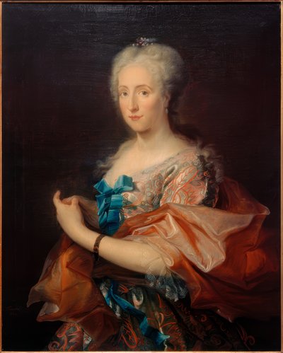 Portret van een dame, driekwart naar links door Cornelis Troost