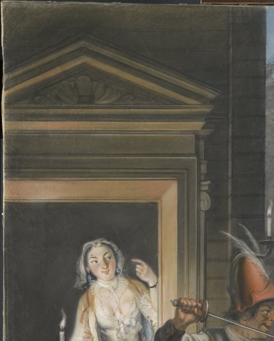 De omkopingsscène uit het tweede bedrijf van het blijspel 