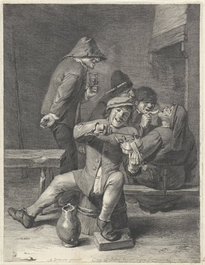 Vioolspeler door Cornelis Visscher (II)