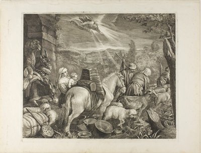 Abraham Verlaat Haran (De Roeping van Abraham) door Cornelis Visscher