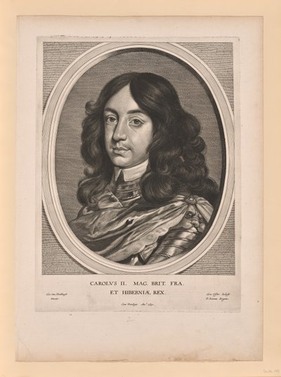 Charles II, koning van Engeland, van Effigies Variae... door Cornelis Visscher