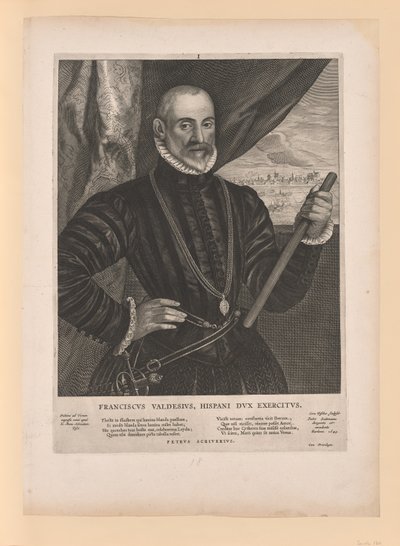 Francisco Valdes, Spaans bevelhebber, uit Quatuor Personae door Cornelis Visscher