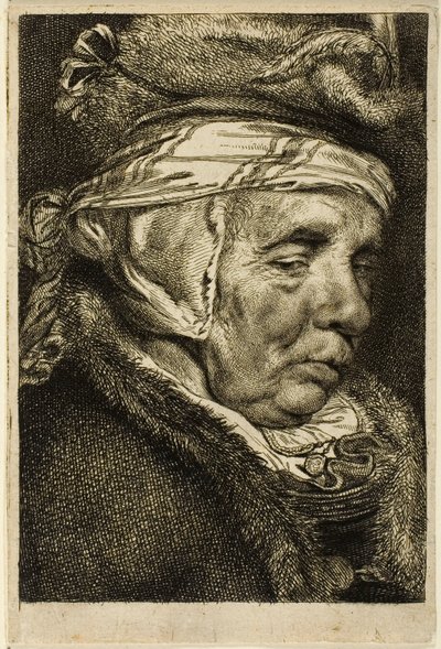 Hoofd van een oude vrouw door Cornelis Visscher