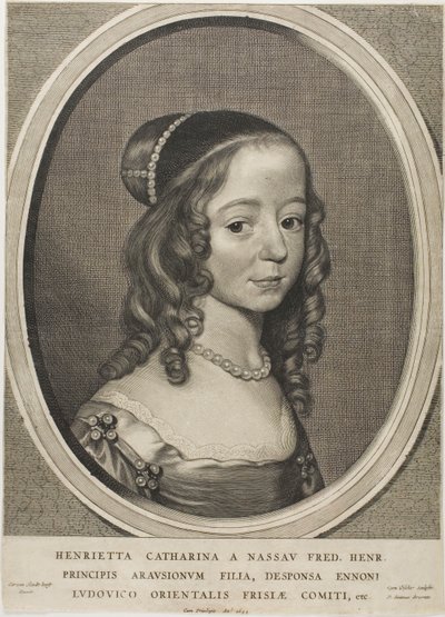 Henrietta Catharina, prinses van Oranje Nassau, uit Negen Portretten door Cornelis Visscher