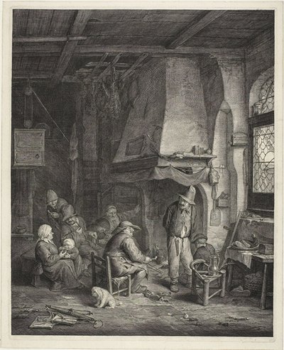 Interior in an Inn, called "The Skaters" (De Schaatsenrijder) door Cornelis Visscher