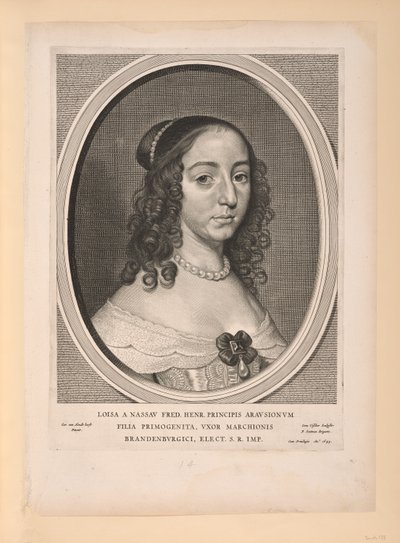 Louise Henrietta, prinses van Oranje Nassau, uit Negen Portretten door Cornelis Visscher