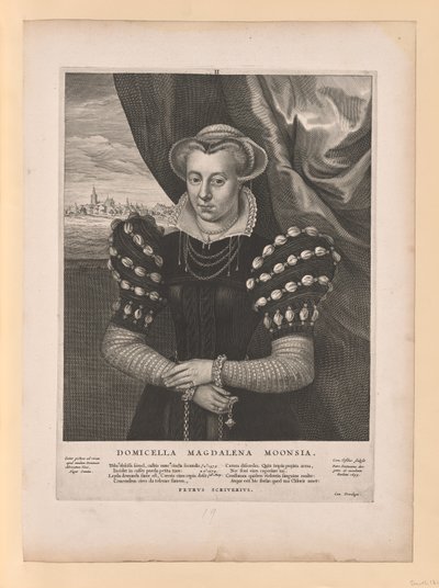 Magdalena Moons, van Quatuor Personae door Cornelis Visscher