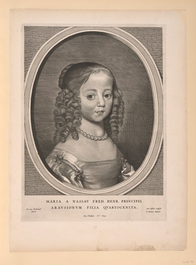 Maria, prinses van Oranje Nassau, uit Negen Portretten door Cornelis Visscher