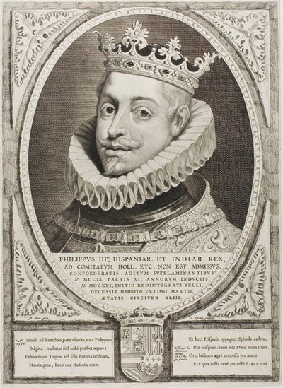 Filips III, koning van Spanje, van Principes Hollandiae, Zelandiae, et Frisiae door Cornelis Visscher