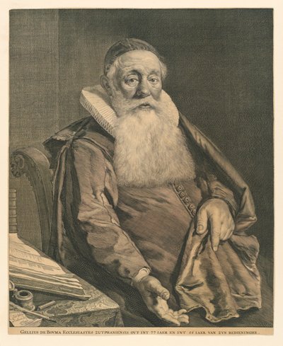 Portret van Gellius de Bouma door Cornelis Visscher