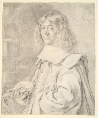 Portret van een jonge man door Cornelis Visscher