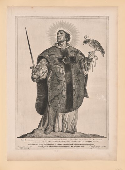 Sint Adalbert van Egmond, uit Heiligen van Noord- en Zuid-Nederland door Cornelis Visscher
