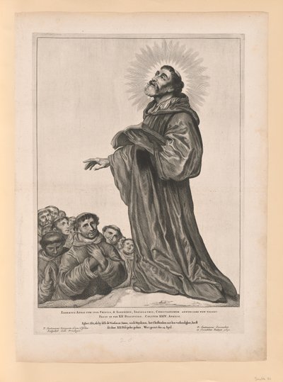 Sint Egbert de Abt, uit Heiligen van Noord- en Zuid-Nederland door Cornelis Visscher