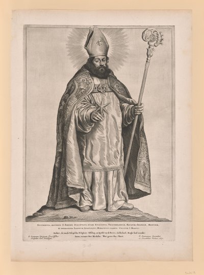 Sint Frederik van Utrecht, uit Heiligen van Noord- en Zuid-Nederland door Cornelis Visscher