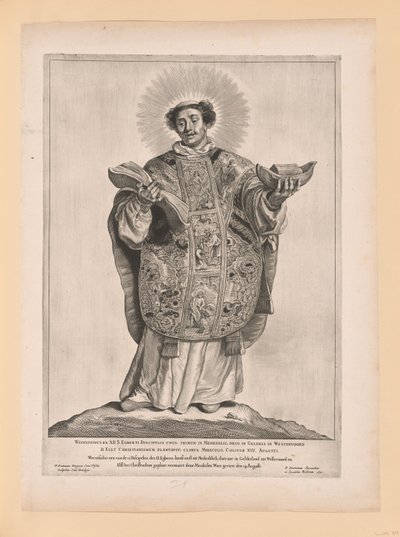 Sint Lebuin, van Heiligen van Noord- en Zuid-Nederland door Cornelis Visscher