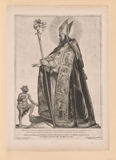 Sint Swithbert, van Heiligen van Noord- en Zuid-Nederland door Cornelis Visscher
