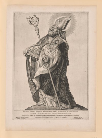 Sint Willebrord, van Heiligen van Noord- en Zuid-Nederland door Cornelis Visscher