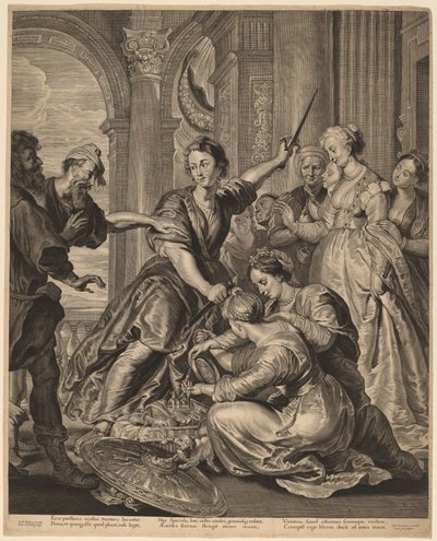 Achilles aan het Hof van Lycomedes door Cornelis Visscher after Sir Peter Paul Rubens, published by Pieter Claesz Soutman