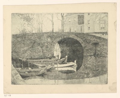 Brug over een gracht door Cornelis Vreedenburgh