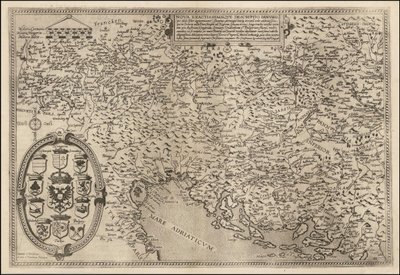 1593 kaart van de Donau door Cornelis de Jode door Cornelis de Jode