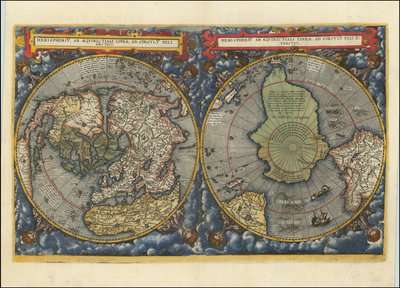 Hemispheriu ab Aequinoctiali Linea, ad Circulu Poli Arctici, 1593 door Cornelis de Jode