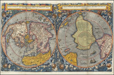 Hemispheriu ab Aequinoctiali Linea, ad Circulu Poli Atarctici - gekleurd door Cornelis de Jode