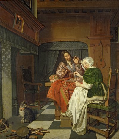 De Schaakspelers, ca. 1670 door Cornelis de Man