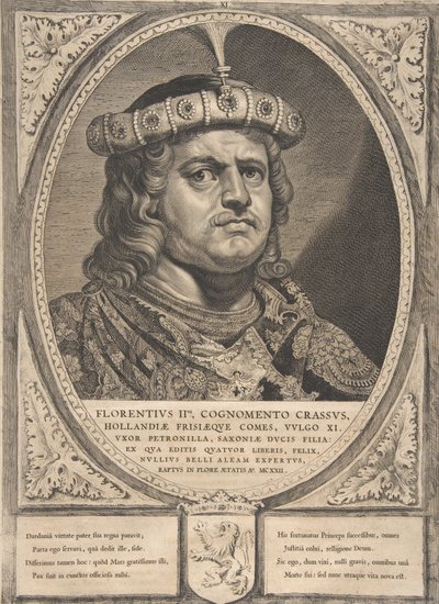 Floris II uit de serie Graven en Gravin van Holland, Zeeland en West-Friesland, 1650 door Cornelis de Visscher