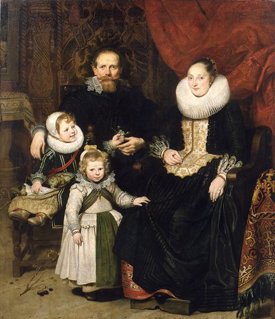 Zelfportret met de familie, 1621 door Cornelis de Vos