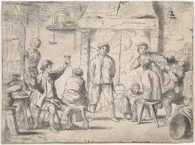 Boeren in een herberg door Cornelis de Wael