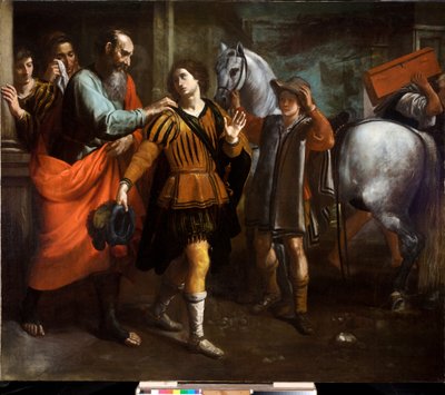 Vertrek van de Verloren Zoon, ca. 1650 door Cornelis de Wael