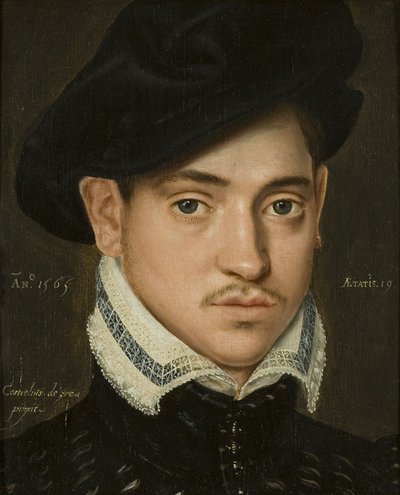 Portret van een jonge man door Cornelis de Zeeu