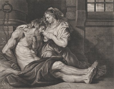 Cimon en Pero, ca. 1650-80 door Cornelis van Caukercken